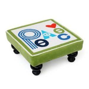 Jonathan Adler Mod Peace Needlepoint Footstool